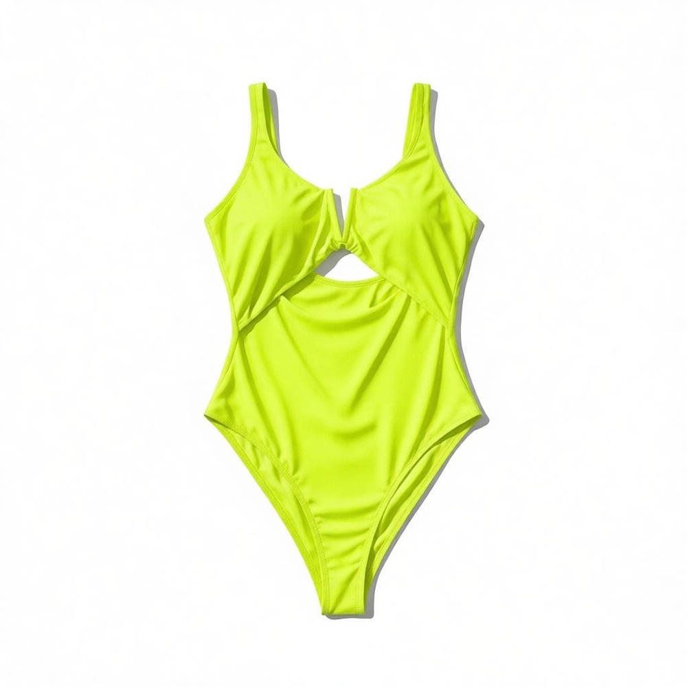 Vibrant Lime One-Piece Swimsuit yellow Small NWT